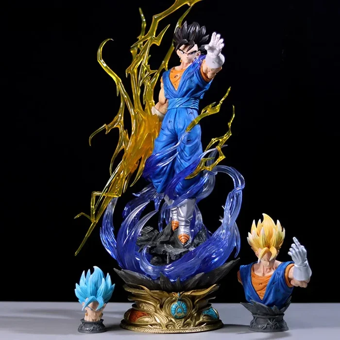 Goku Super Saiyajin Collectible Figur-Dragon Ball Z, 58 cm, Licht, 3 austauschbare Köpfe