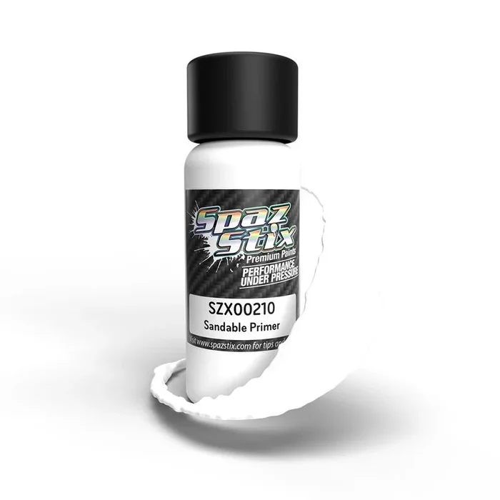 High Quality Sandable Primer, Airbrush Ready Paint, 2oz Bottle