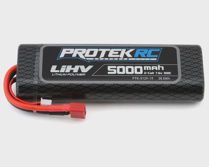 ProTek RC 2S 100C Si-Graphene + HV LiPo Stick Pack TCS Battery (7.6V/5000mAh) w/T-Style Connector (ROAR Approved) -19